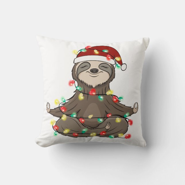 Coussin Drôle Mignonne Noël Sloth (Recto)