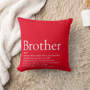 Coussin Drôle Moderne Rouge Cool Meilleur Frère Définition