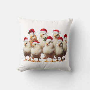 Coussin Drôle Noël de poulet, Noël Amoureux des animaux de