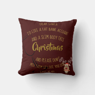 Coussin Drôle Noël LIST - Fat Bank Acct SLIM Body