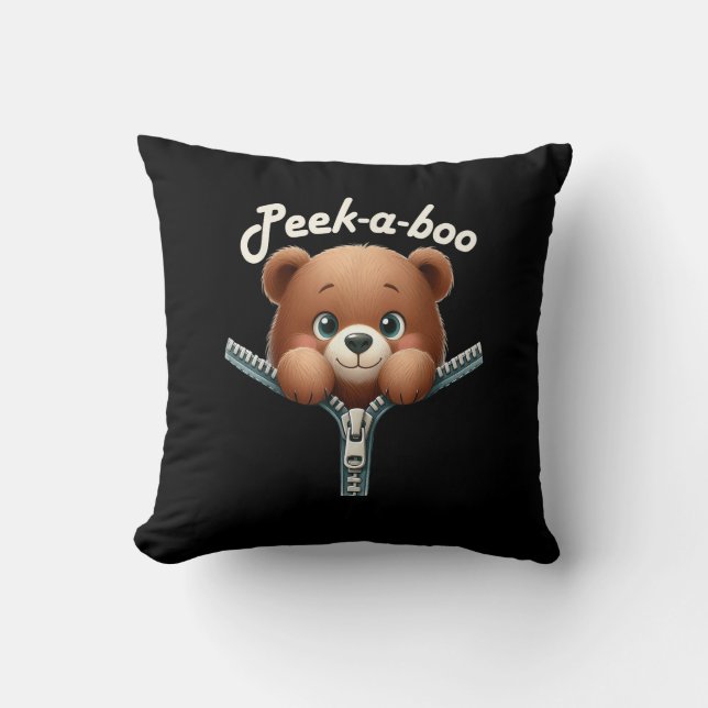 Coussin Drôle - Peekabo - Ours (Recto)