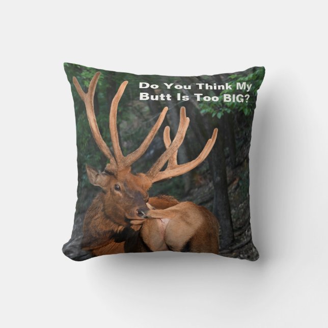 Coussin Drôle pensez-vous mon bout est-vous trop GRAND ? (Recto)