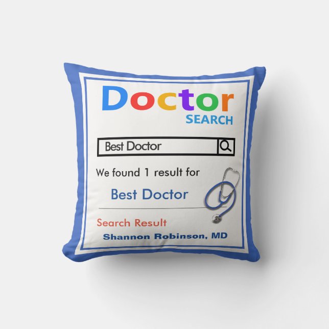Coussin Drôle personnalisé Meilleur cadeau docteur (Recto)