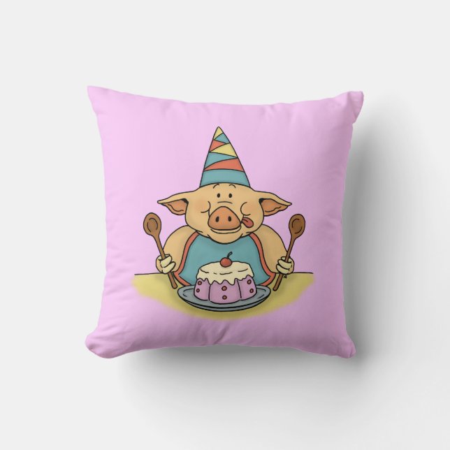 coussin drôle porcin affamé (Recto)