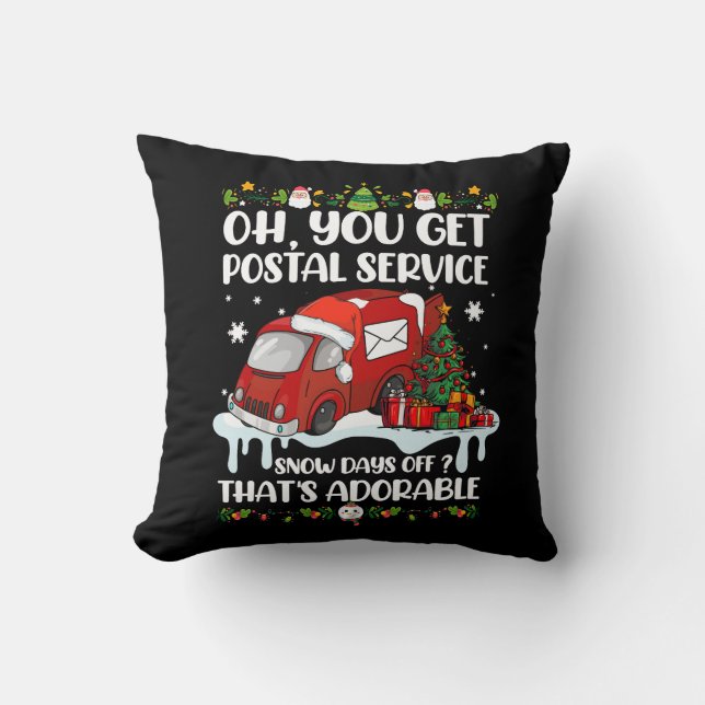 Coussin Drôle Postal Worker Noël Plaisanterie Mailman Vous (Recto)