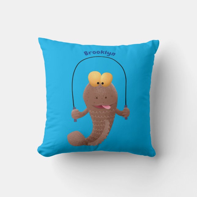 Coussin Drôle sauter boudskipper poisson dessin animé (Recto)