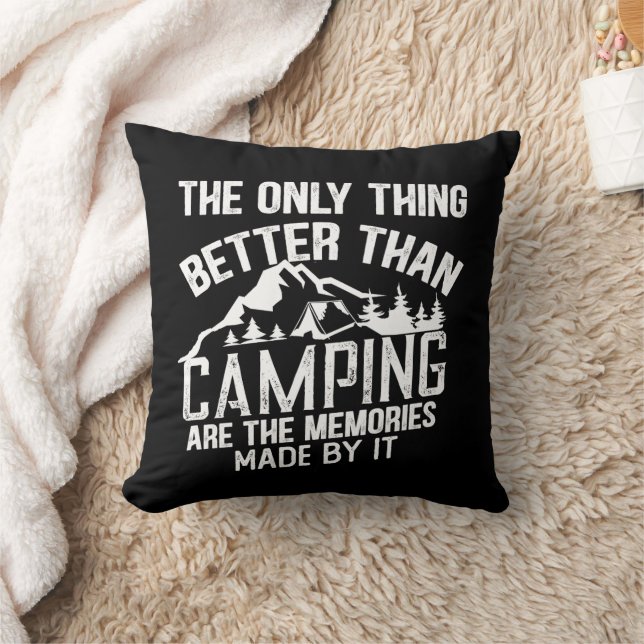 Coussin Drôle slogan de camping été citations (Couverture)