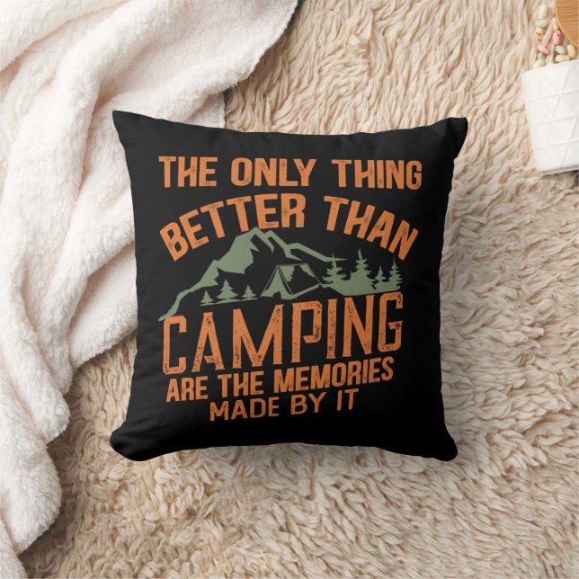Coussin Drôle slogan de camping été citations (Couverture)