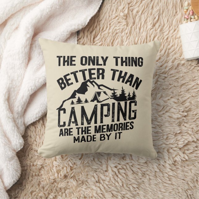 Coussin Drôle slogan de camping été citations (Couverture)