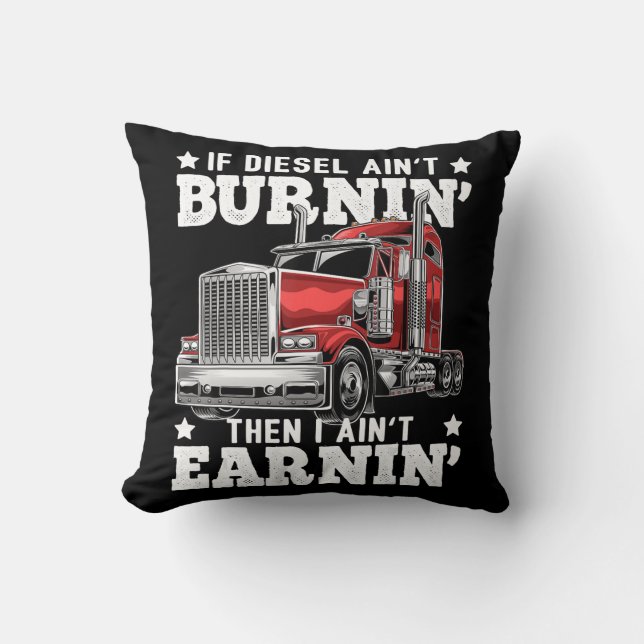 Coussin Drôle Trucker Trailer Truck Driver Don (Recto)