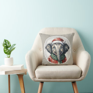 Coussin Drôles d'Animaux: Spécial Noël - Éléphant 2