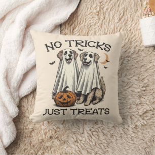 Coussin Drôles de chiens fantômes Halloween vintage