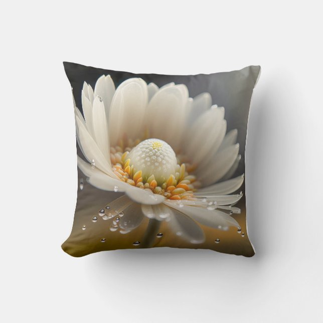 Coussin Droplets Fleurs Calme Nature Tranquille Flux Pacif (Recto)