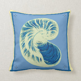 Coussin du Coquillage bleu Nautilus