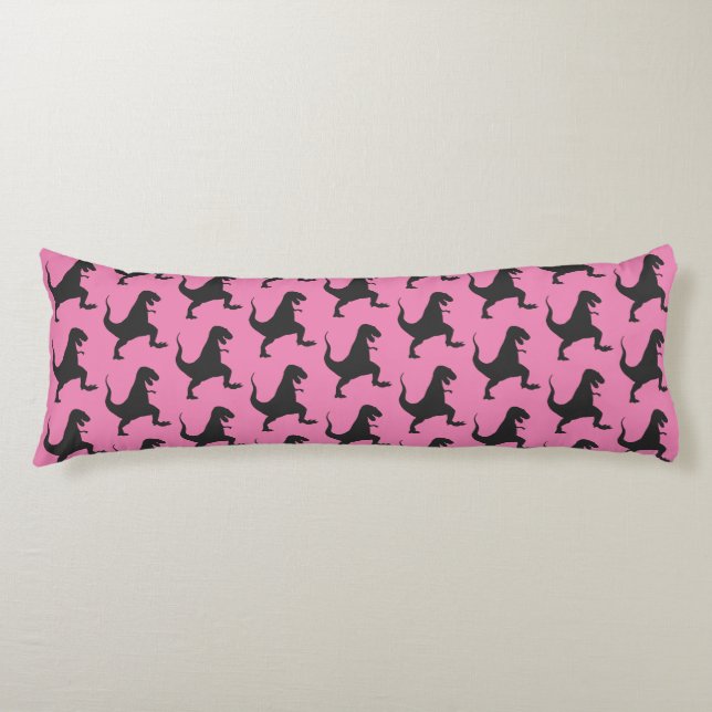 Coussin du corps de dinosaure rose (Devant)