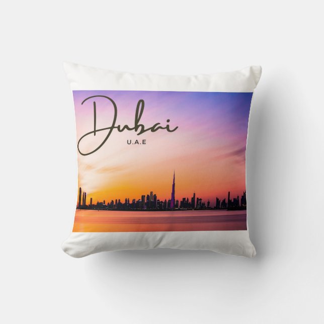 Coussin du coucher de soleil de Dubaï  (Recto)
