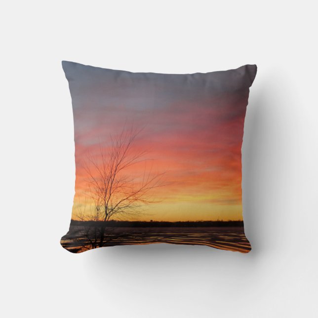 Coussin du coucher de soleil sur le lac Ice (Recto)