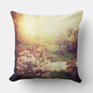 Coussin du coucher du soleil d'automne