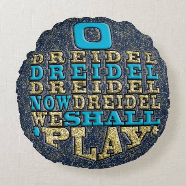 Coussin du cycle Hanoukka "O Dreidel Dreidel Dreid (Devant)