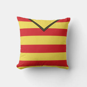 Coussin du football de rugby de rayures de rouge
