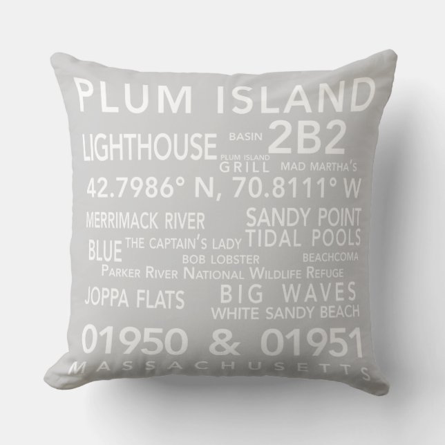 Coussin du Massachusetts d'île de prune (Recto)