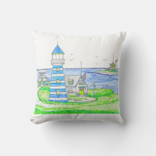 Coussin du phare Americana; Bleu