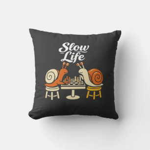 Coussin Duel d'échecs des escargots de la vie lente