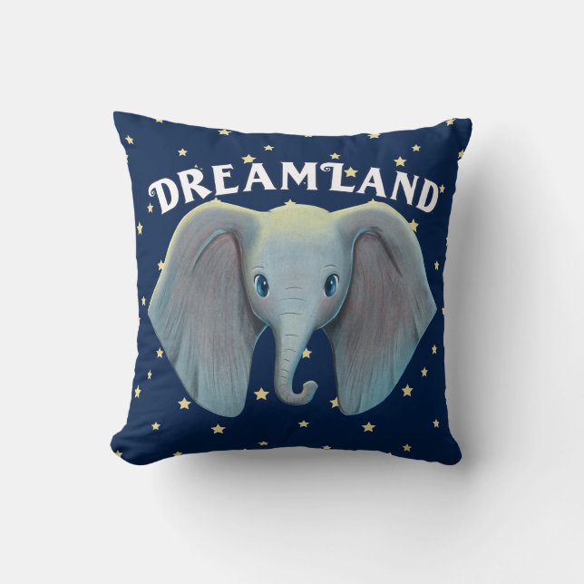 Coussin Dumbo| Beaux gros oreilles peintes Art (Recto)