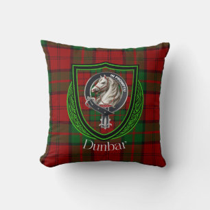 Coussin Dunbar Scottish Clan Tartan et Crest