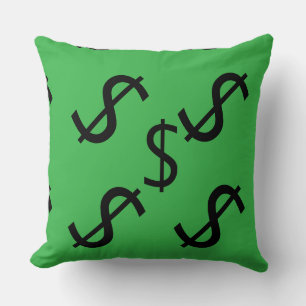 Coussin Duo Tone Dollar $ign Vert Rouge