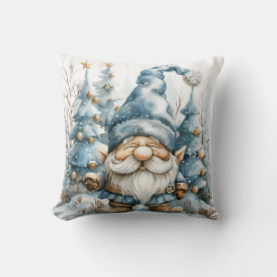 Coussin Dusty Blue Gnome et les arbres de Noël