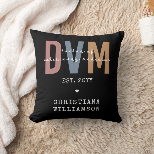 Coussin DVM personnalisé Docteur en médecine vétérinaire C (Couverture)