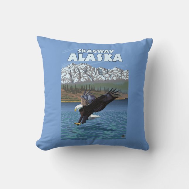 Coussin Eagle chauve plongeant - Skagway, Alaska (Recto)