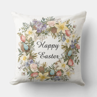 Coussin  Easter Botanical Watercolor Floral Accent 