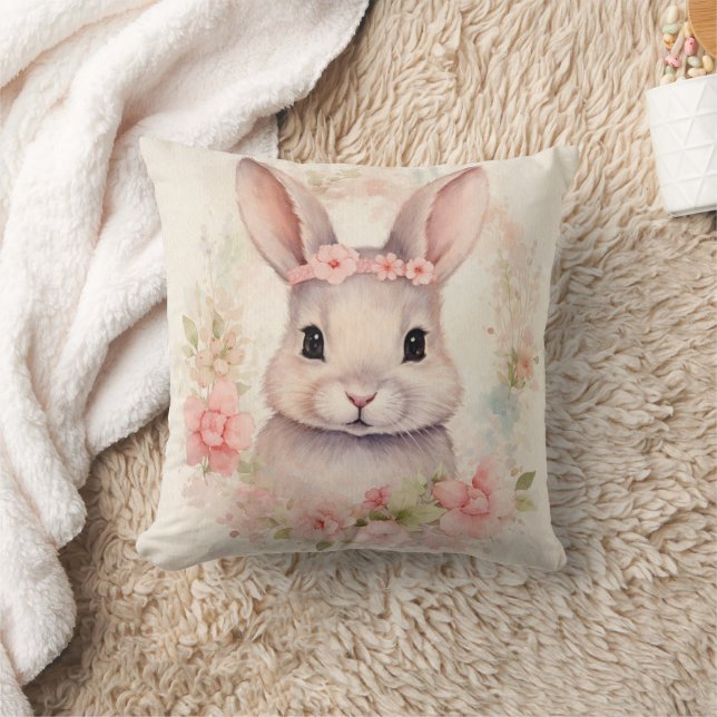 Coussin Easter Bunny Throw Pillow Design (Couverture)