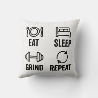 Coussin Eat. Sleep. Grind. Repeat