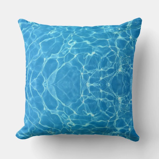 Coussin Eau abstraite turquoise (Recto)