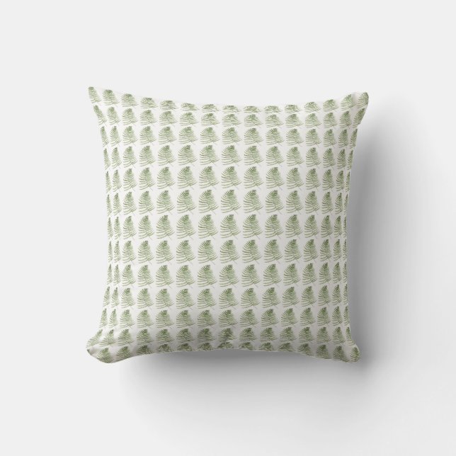 Coussin Eau botanique motif feuille ferne (Recto)