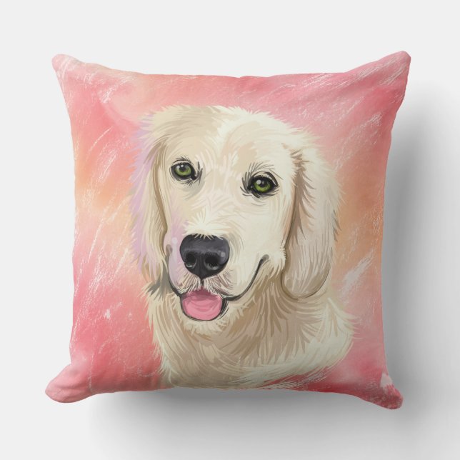 COUSSIN EAU COULEUR OR RETRIEVER DOG FACE (Recto)