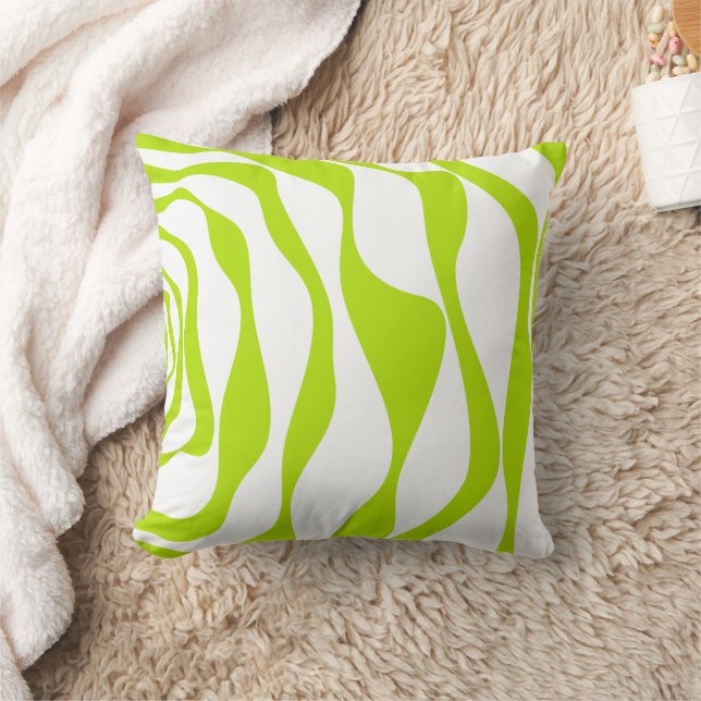 Coussin Ebb et flux 4 en Lime vert et blanc (Couverture)