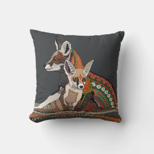 Coussin Ebony de renards du désert indien