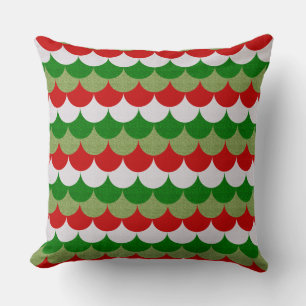 Coussin Écaille de Sirène de Noël Motif scintillant de Fêt