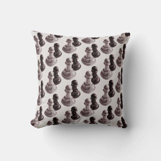 Coussin Échecs de motif de gages dessinés par crayon (Recto)