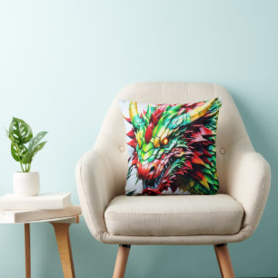 Coussin Échelle rouge, verte et jaune