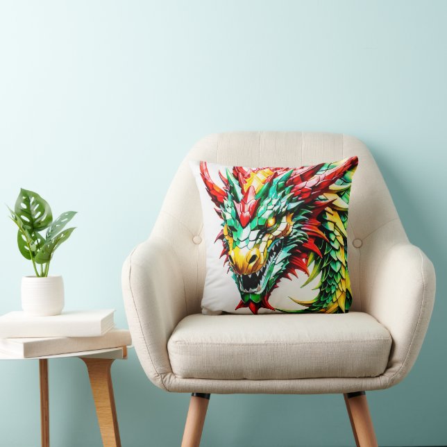 Coussin Échelle rouge, verte et jaune (Chaise)