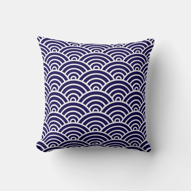 Coussin Échelles classiques d'art déco dans le cobalt et (Recto)