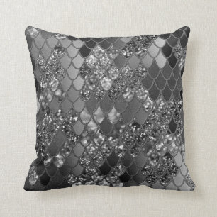 Coussin Échelles de Parties scintillant de sirènes #7 (P