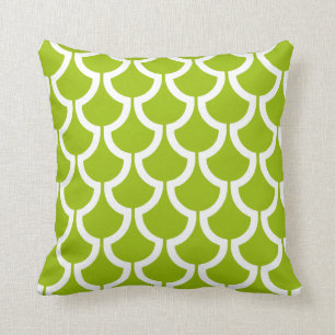 Coussin Échelles modernes géométriques  blanc citron vert