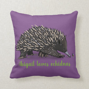 Coussin Echidna mignonne avec dessin animé d'abeille