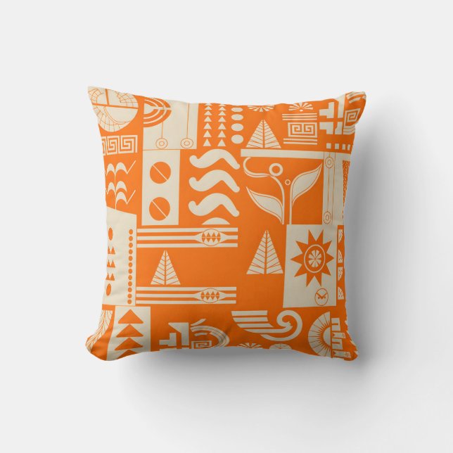 Coussin Échos de la tribu Abstrait Boho Classic (Recto)